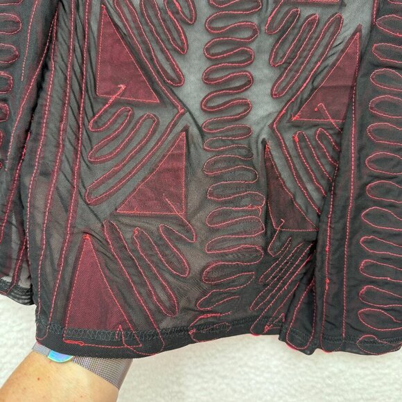 VTG Joseph Ribkoff Statement Jacket Black Red Geometric Abstract Bold 80s 90s XL - Picture 9 of 14